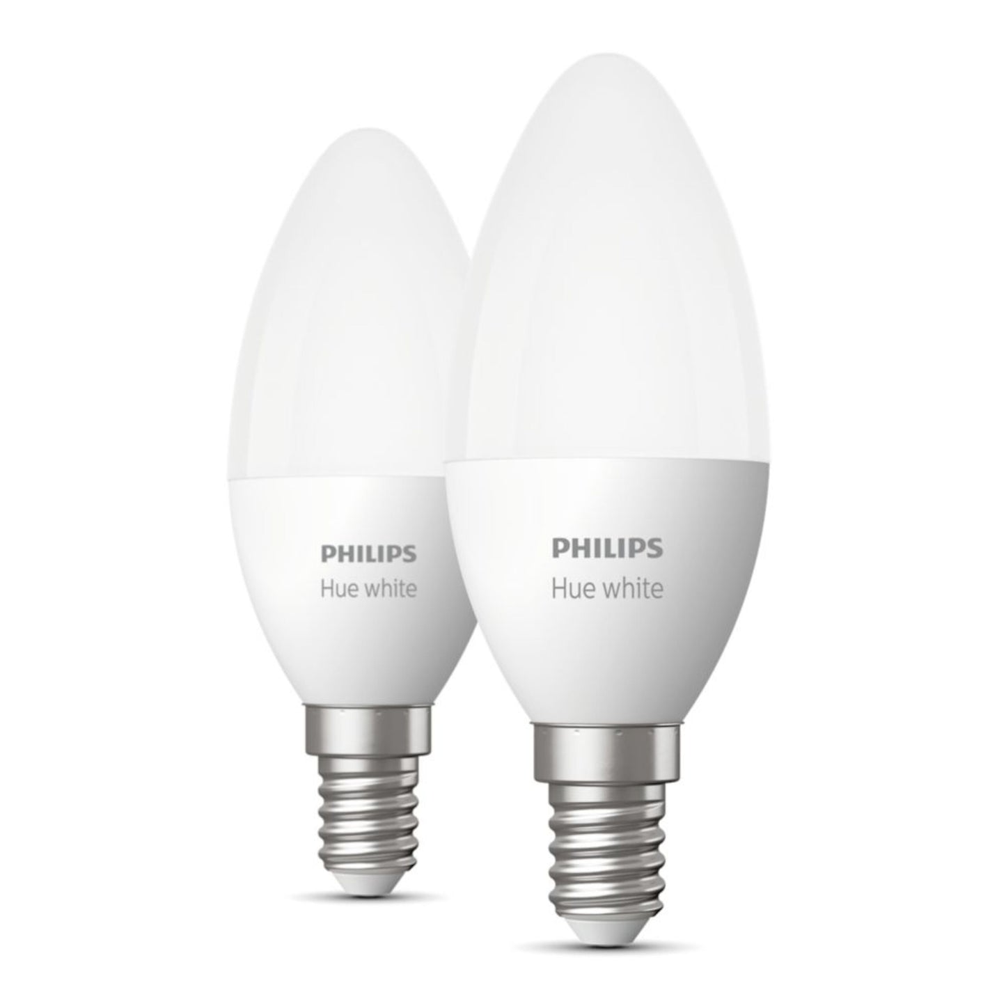 Philips Hue Hvid Smart LED-pærer E14 470 lm 2-pak candle-design dæmpbart varmt hvidt lys skruemontering.