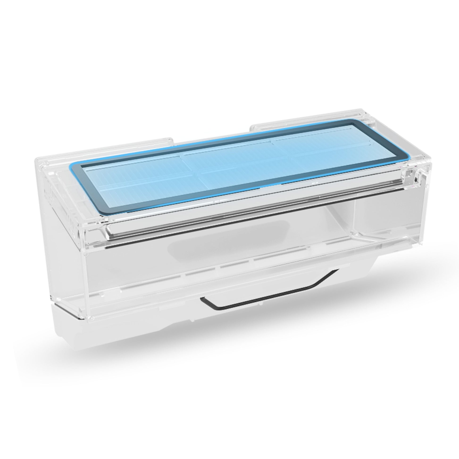 Roborock HEPA-filter 2-pak, transparent rektangulært plast med blå top, vaskbart, passer til Roborock robotstøvsuger.