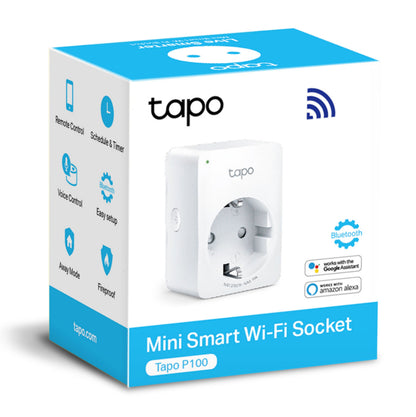 TP-Link Tapo Mini Smart WiFi fjernbetjeningskontakt 1 stk, understøtter Alexa og Google Assistant, fjernstyring, hvid.