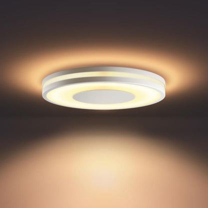 Philips Hue Ambiance Being rund loftslampe med dæmper, varme og blød justerbar belysning.