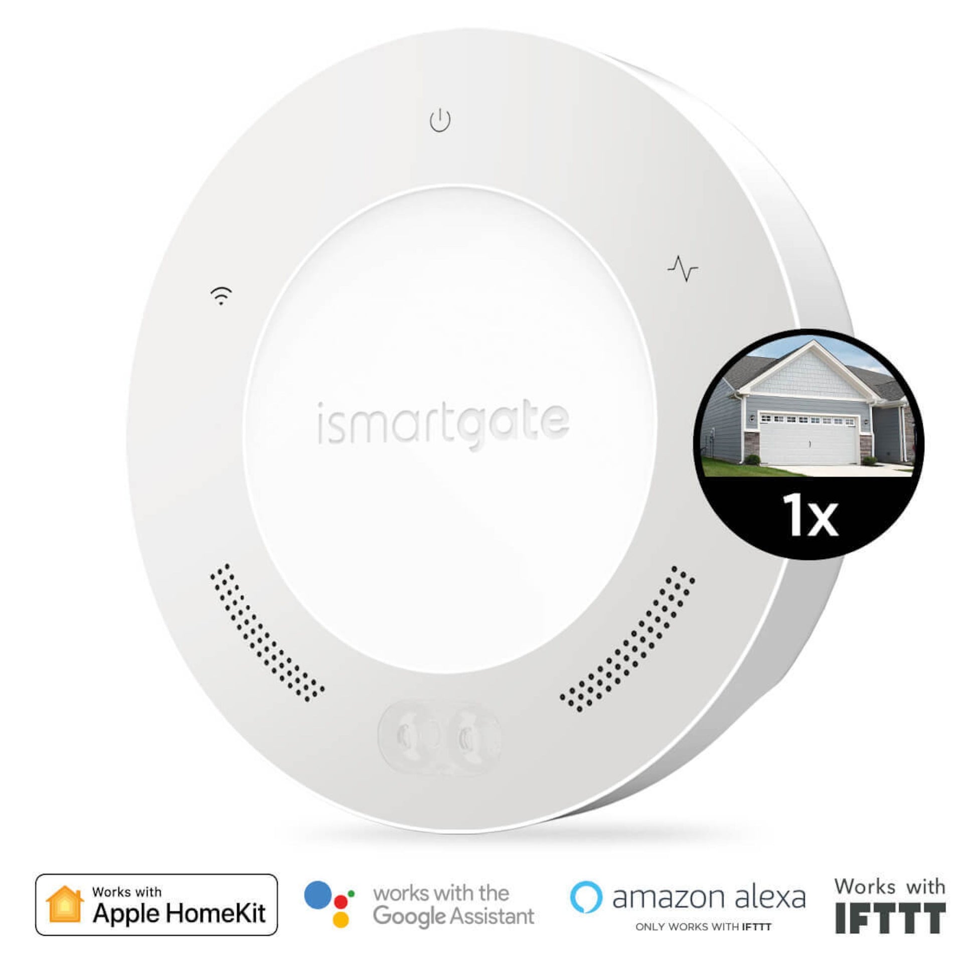 Ismartgate Lidt garageportåbner til én port, kompatibel med Apple HomeKit, Google Assistant, Alexa og IFTTT.