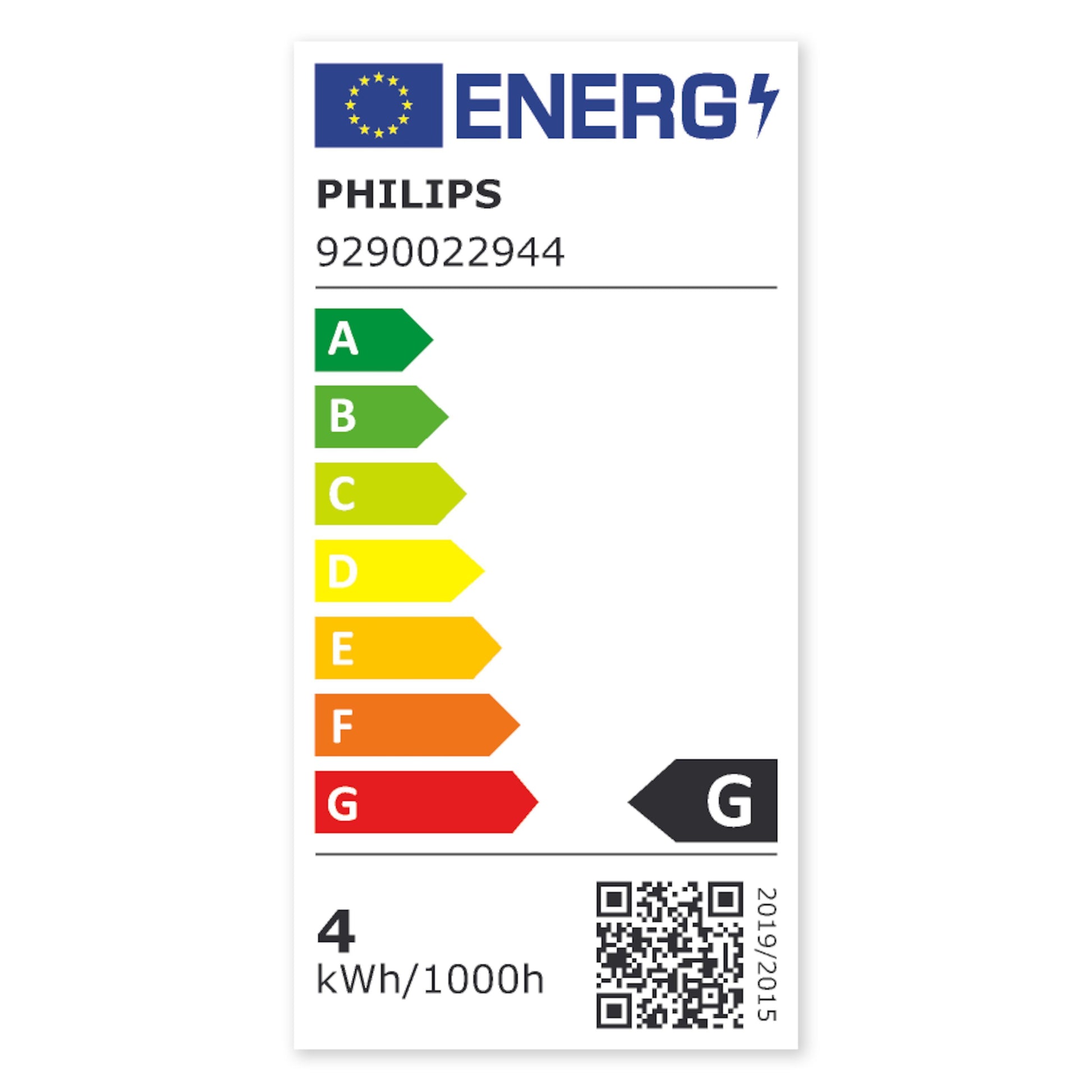 Philips Hue Ambiance Smart LED-pære E14 470 lm 2-pak energimærke G sort, skala A-G, 4 kWh/1000h, QR-kode nederst.