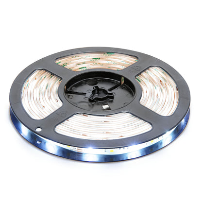 Cleverio Smart LED-strips wifi 5 m på sort rulle, hvide lyssektioner, synlig kredsløb og klæbende bagside.