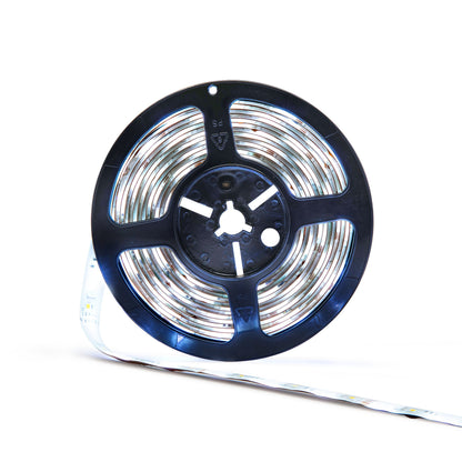 Cleverio Smart LED-strips med wifi 5 m sort plastspole, delvist udrullet og rullet LED-strip.