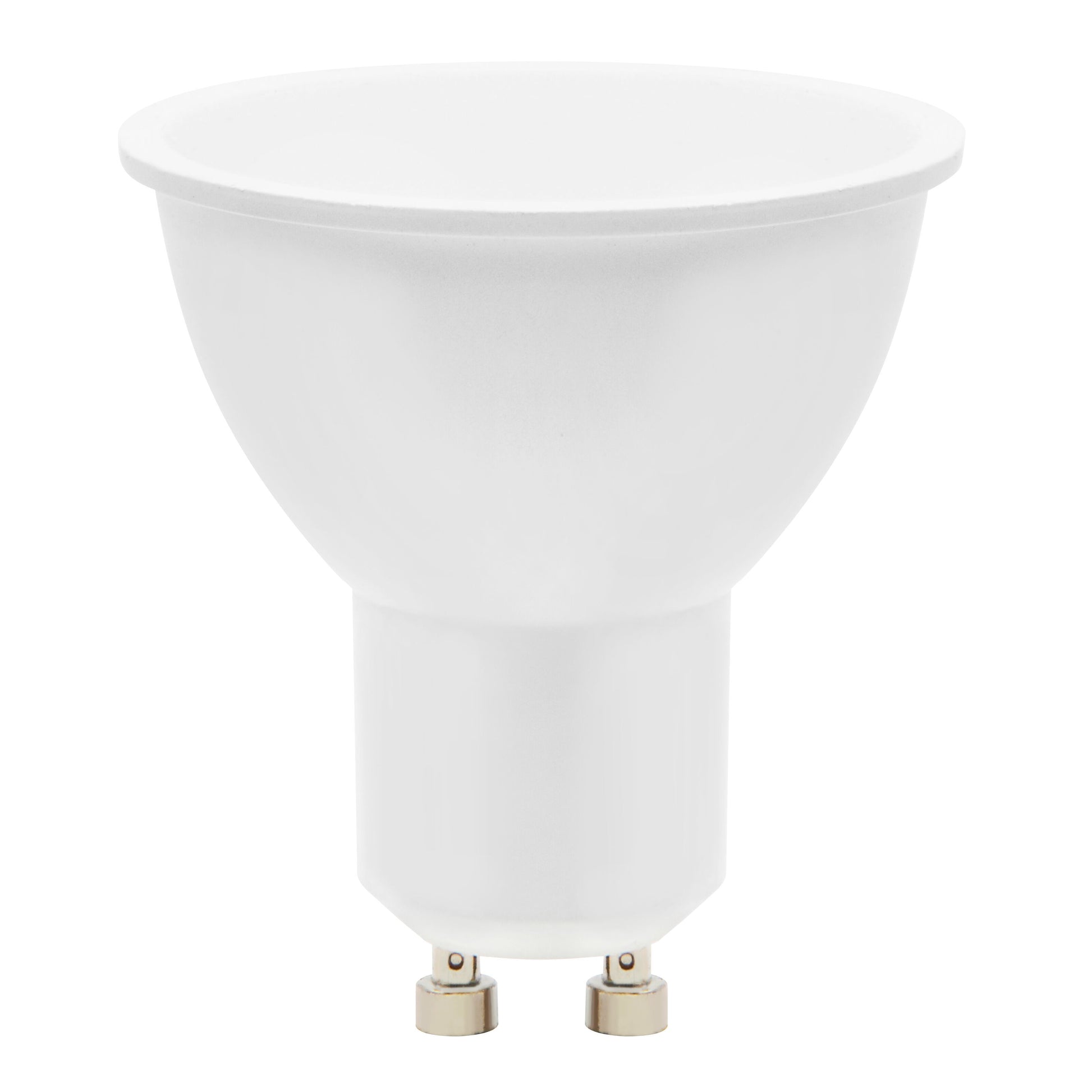 Smart GU10 LED-pære 400 lm 3-pak, hvid dæmpbar, bred top og to metalben til GU10 sokkel.