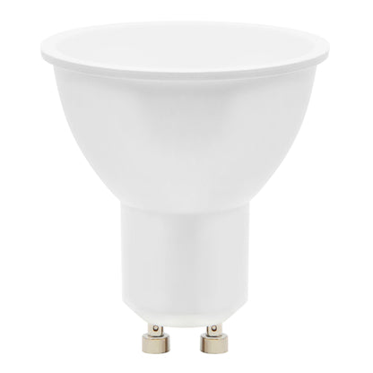 Smart GU10 LED-pære 400 lm 3-pak, hvid dæmpbar, bred top og to metalben til GU10 sokkel.