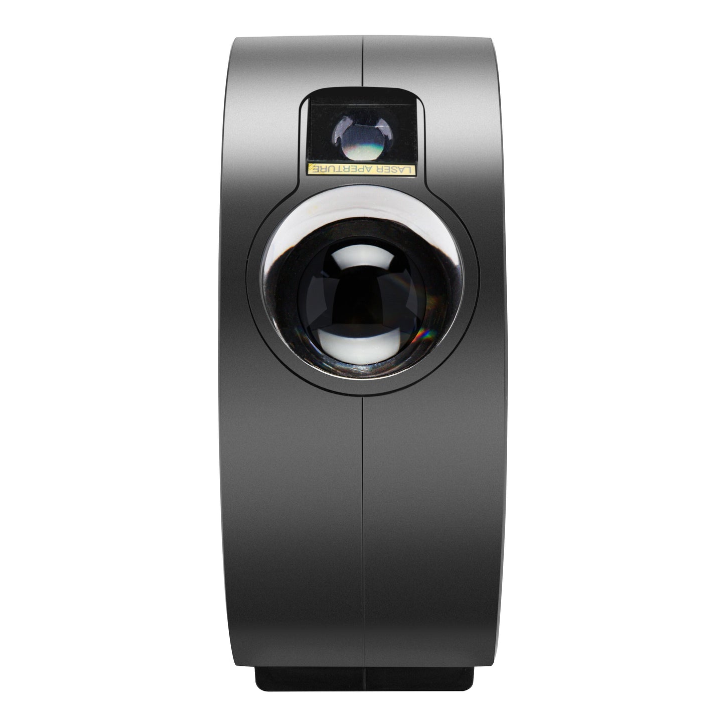 Cleverio Smart Galaxy natlampe digital projektor sort, front med stor linse og Cleverio-logo over linsen.