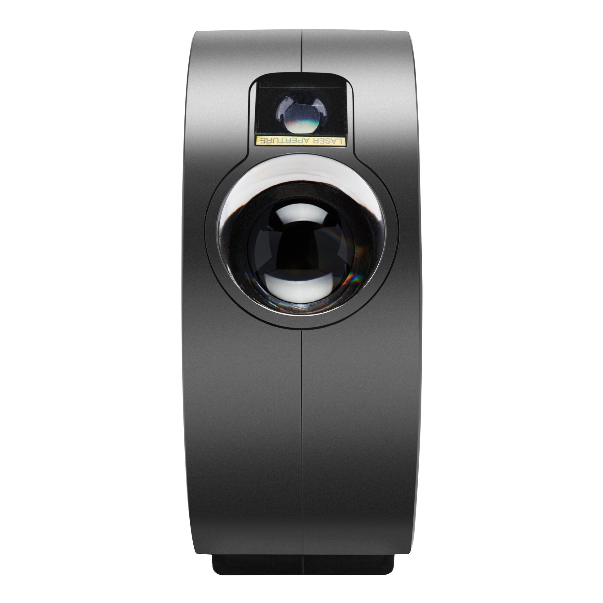 Cleverio Smart Galaxy natlampe digital projektor sort, front med stor linse og Cleverio-logo over linsen.