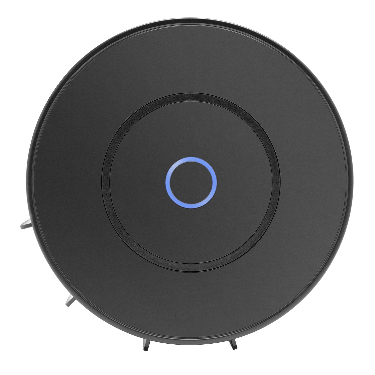 Cleverio Smart Galaxy natlampe sorterer cirkulær med blå centerring og app-styret belysning, set oppefra.
