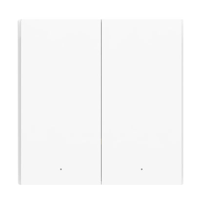 Aqara Smart vægkontakt H1 Dobbelt uden nulleder, hvid rektangulær, til touchpaneler med indikatorprikker til Zigbee 3.0.