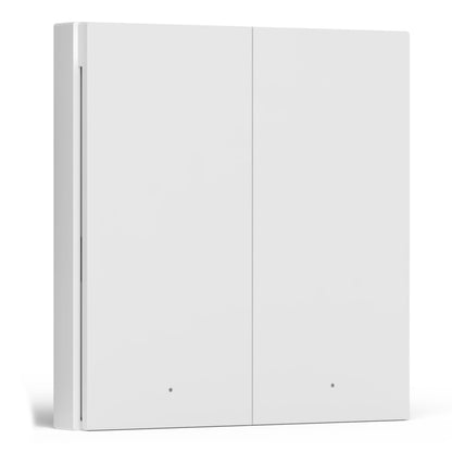 Aqara Smart vægkontakt H1 Dobbelt uden nulleder, to blanke vippepaneler, LED-indikatorer, Zigbee 3.0.