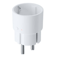 Plejd SPR-01 smart stik on/off hvid med lille rød indikator, trådløs styring og Google Home-integration.