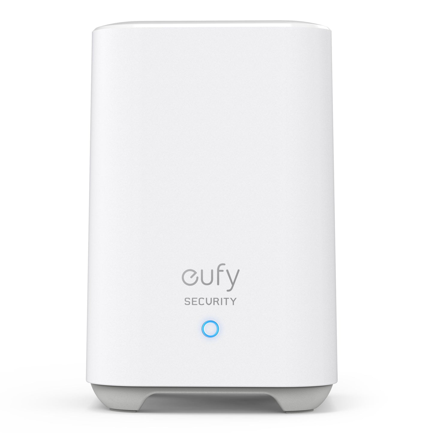 Eufy Sikkerhedsalarm 5 dele, hvid rektangulær med afrundede kanter, blå LED, "eufy SECURITY" foran.