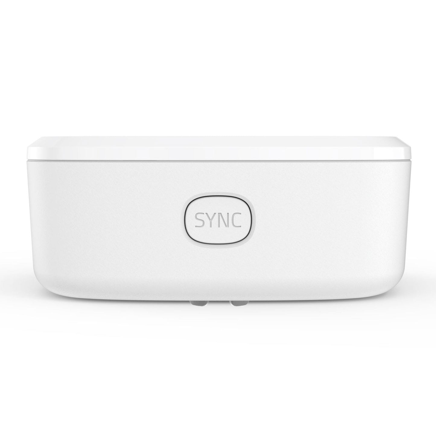 Eufy Sikkerhedsbevægelsessensor, hvid rektangulær bevægelsessensor med centralt placeret SYNC-knap.