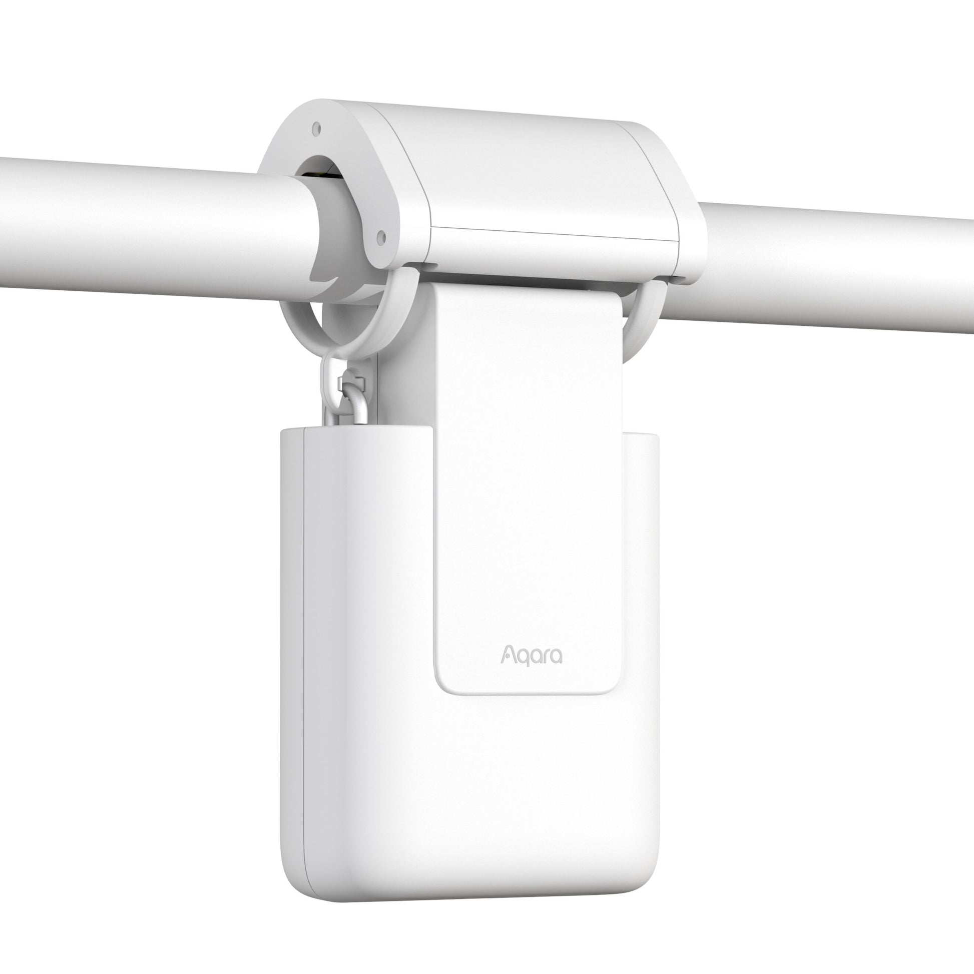 Aqara Curtain Driver E1 gardinstangskontrol til gardinstang, monteret, Zigbee 3.0, hvid, kompakt med glatte kanter.