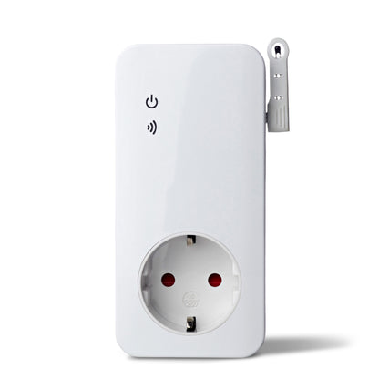 YOYOPower 4G EM4 smart plug hvid med strømtænding og WiFi-symbol, standard europæisk stikdåse.