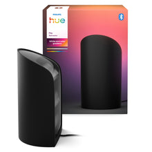 Philips Hue Wall Washer vægbelysning sort med æske, produktnavn, gradient-lys og synligt Bluetooth-symbol.