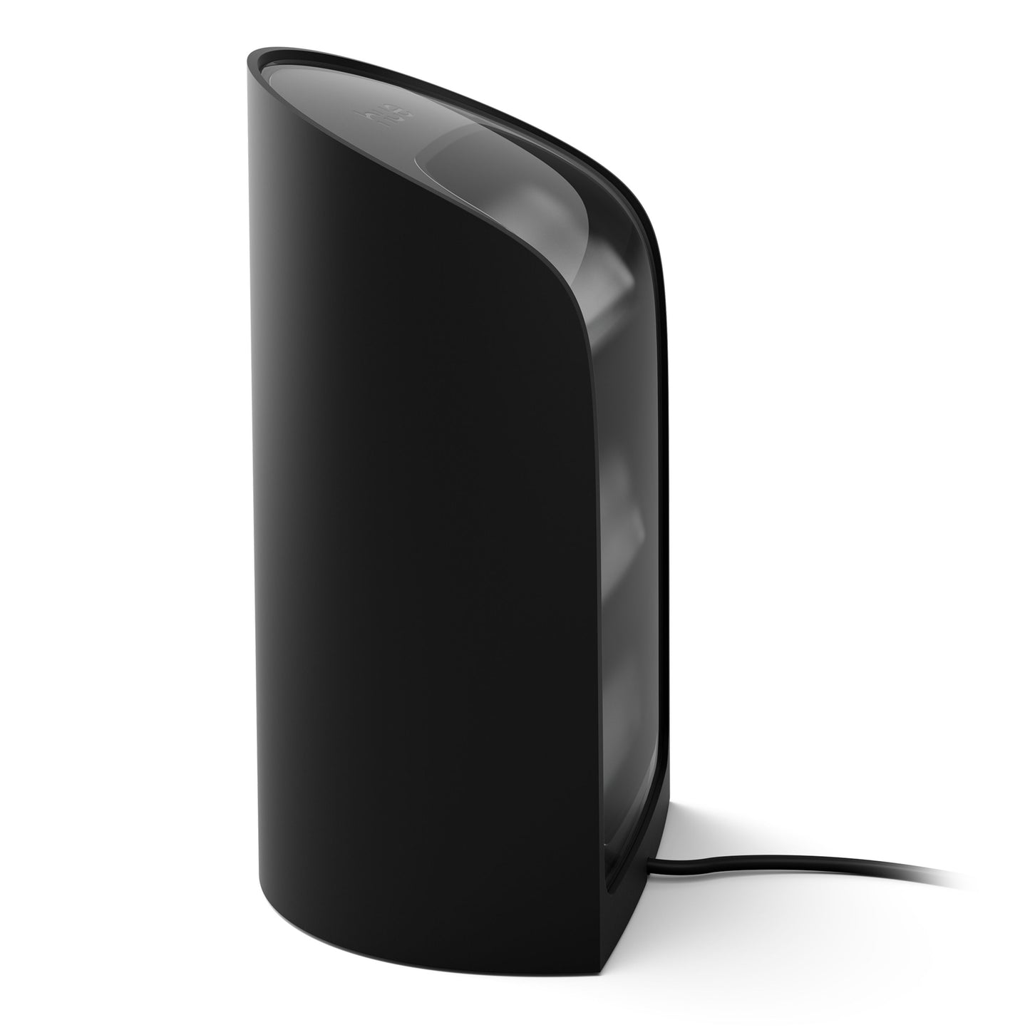 Philips Hue Spil Wall Washer vægbelysning sort set fra siden med sort strømkabel synligt ved basen.