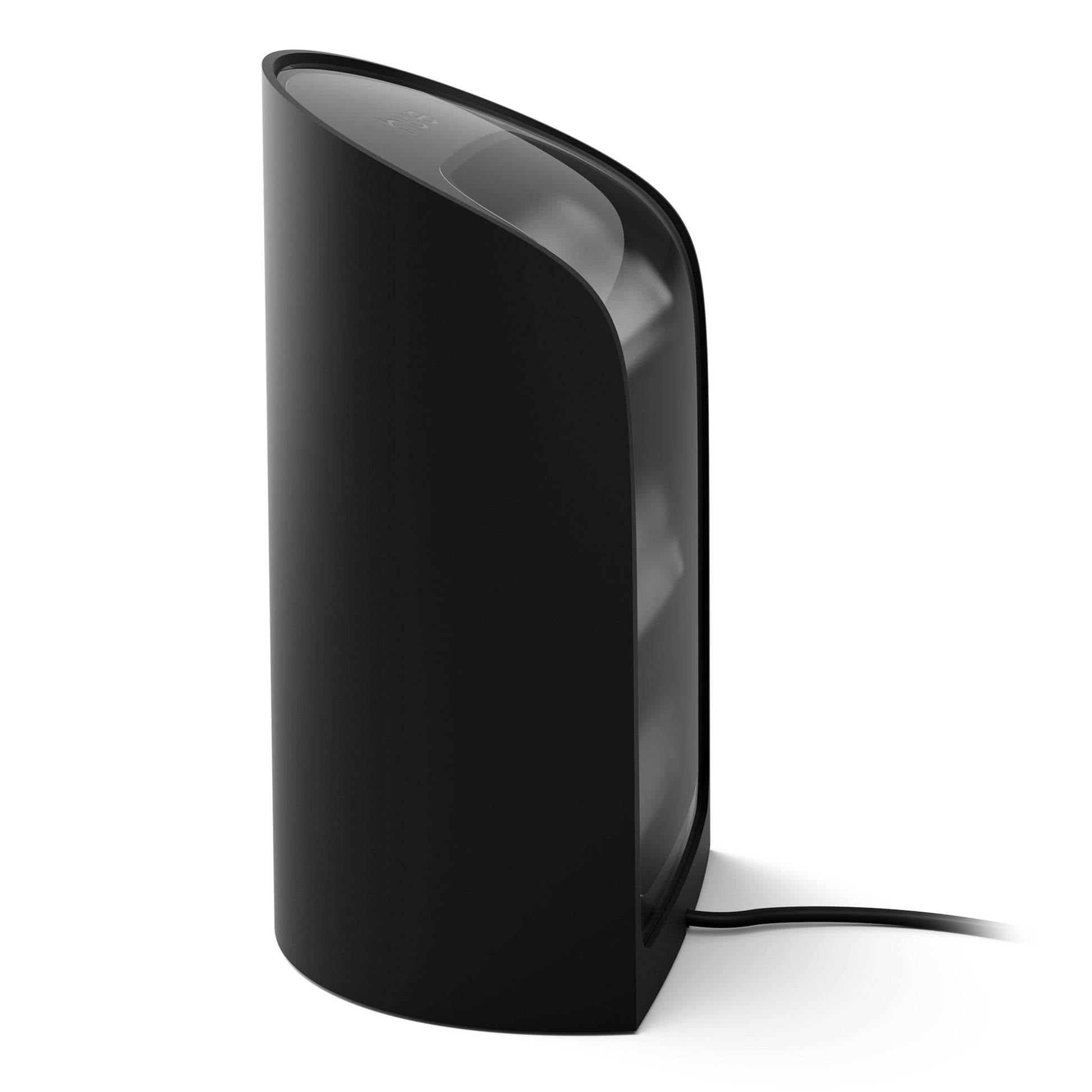 Philips Hue Spil Wall Washer vægbelysning sort set fra siden med sort strømkabel synligt ved basen.
