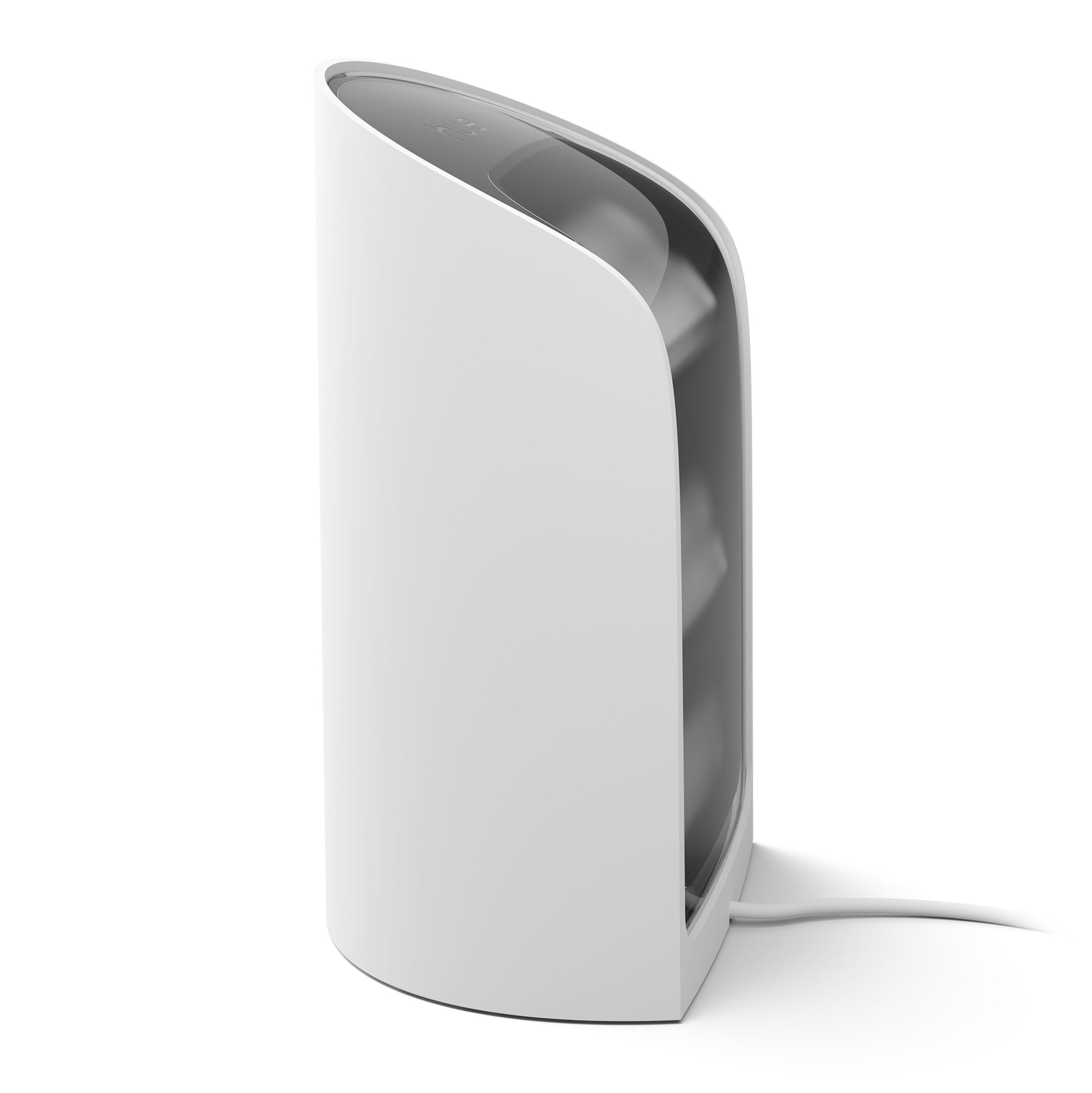 Philips Hue Spil Wall Washer vægbelysning, oval smart lampe i hvid med synlig strømkabel.