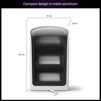 Philips Hue Spil Wall Washer vægbelysning 2-pak, hvid, mat aluminium, afrundede kanter, 157x91x76 mm, ledning nederst.