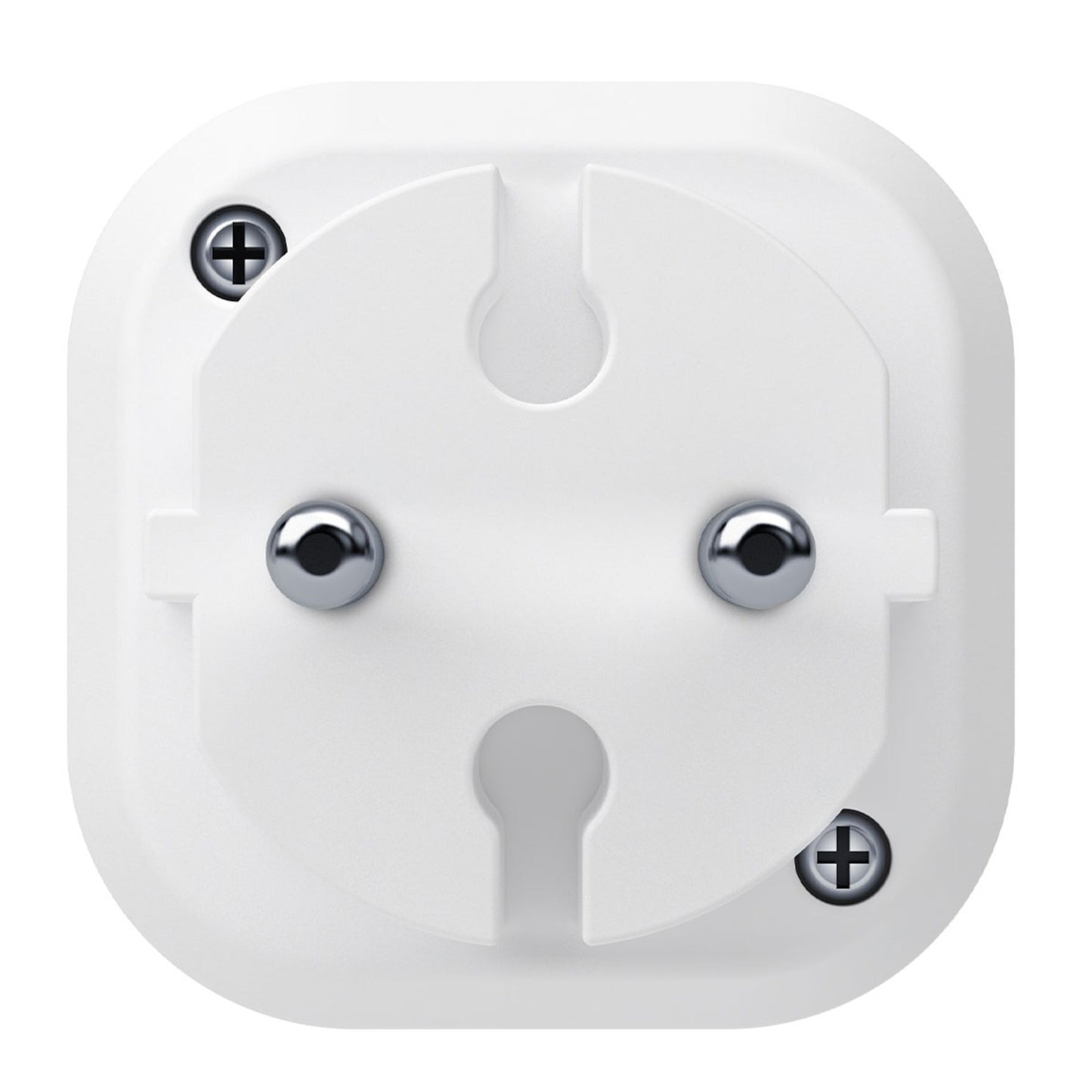 Aeotec Zigbee Rækkeviddeforlænger hvid EU-stik med to runde ben, kvadratisk base, Zigbee 3.0, kompatibel med Home Assistant.
