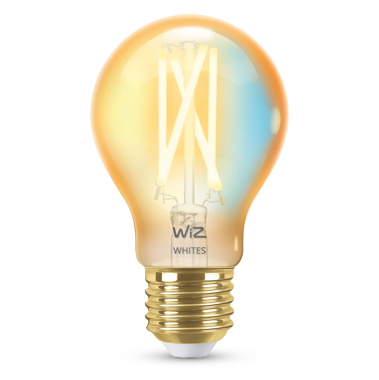 WiZ Amber Filament A60 Smart LED-pære E27 640 lm synlig glødetråd varm ravfarvet lys WiZ Connected kompatibel.