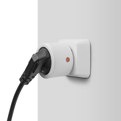 Cleverio Mini-fjernbetjeningskontakt hvid med sort stik og rød indikator, 4-pak, fjernbetjening medfølger.