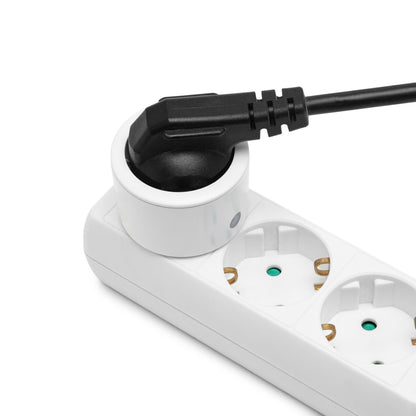 Cleverio Mini-fjernbetjeningskontakt 4-pak, sort stik i første udtag på hvid stikdåse, to udtag ledige.