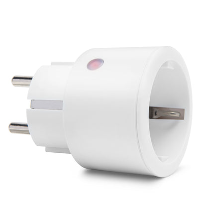 Cleverio mini-fjernbetjeningskontakt 4-pak, hvid smart plug med to runde ben, jord, indikatorlys og trådløs styring.