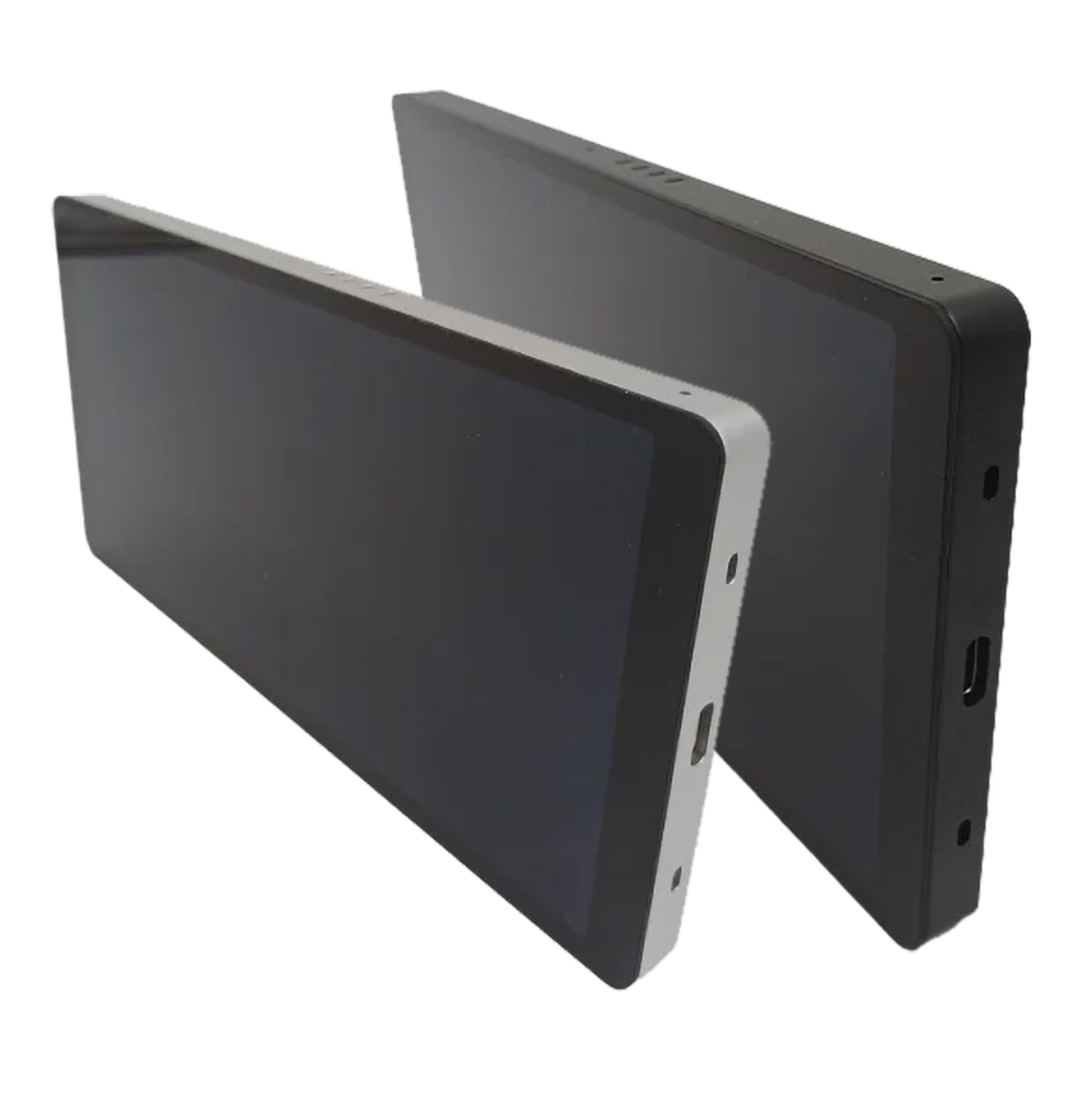 Shelly Vægdisplay X2i smart kontrolpanel, rektangulær med stor touchskærm, USB-porte og sideknapper til lys og gulvvarme.