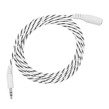 Shelly 2 m spiralkabel 3,5 mm han-til-hun lyd, sort-hvid snoet design, til Flood Gen4 Shelly Lækagesensor.