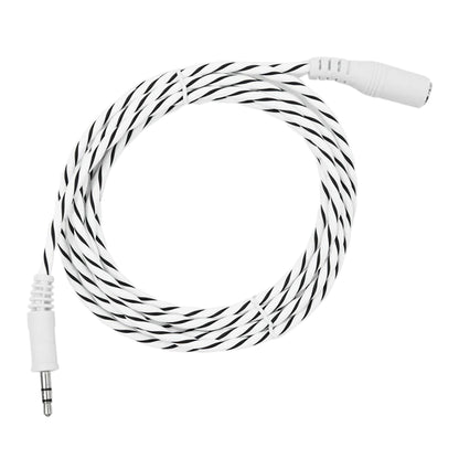 Shelly 2 m spiralkabel 3,5 mm han-til-hun lyd, sort-hvid snoet design, til Flood Gen4 Shelly Lækagesensor.