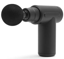 Minimassagepistol Sort, håndholdt, sort med rund skumhoved og ergonomisk greb til muskelafslapning og smertelindring.