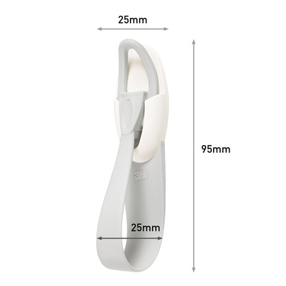 Command Kabelholder Stor 2-pak, grå/hvid, buet vægkrog 95x25mm med selvklæbende tape.