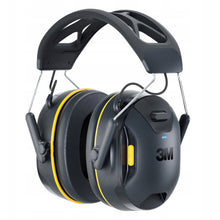 3M WorkTunes Connect trådløse høreværn sort/gul med Bluetooth, støjdæmpning, polstret bøjle og synlige knapper.