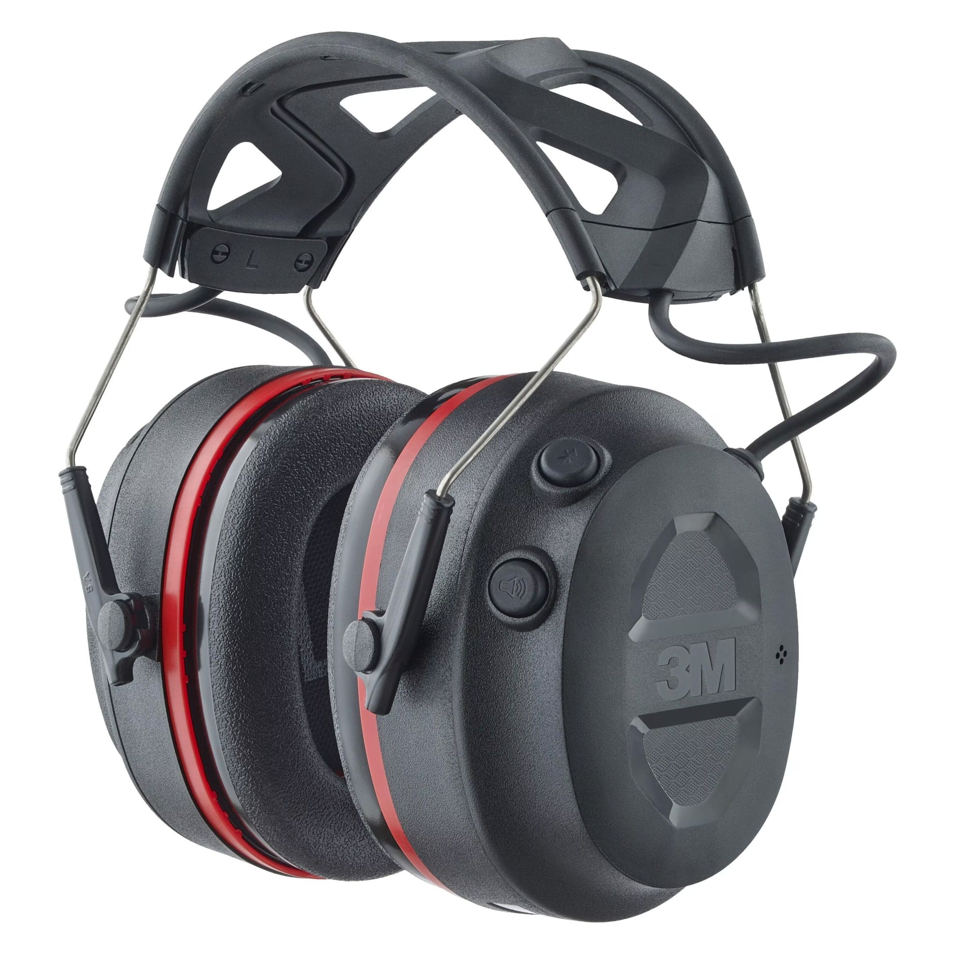 3M Pro-Protect høreværn sort med Bluetooth, justerbart hovedbånd, volumenknapper og indbygget mikrofon.