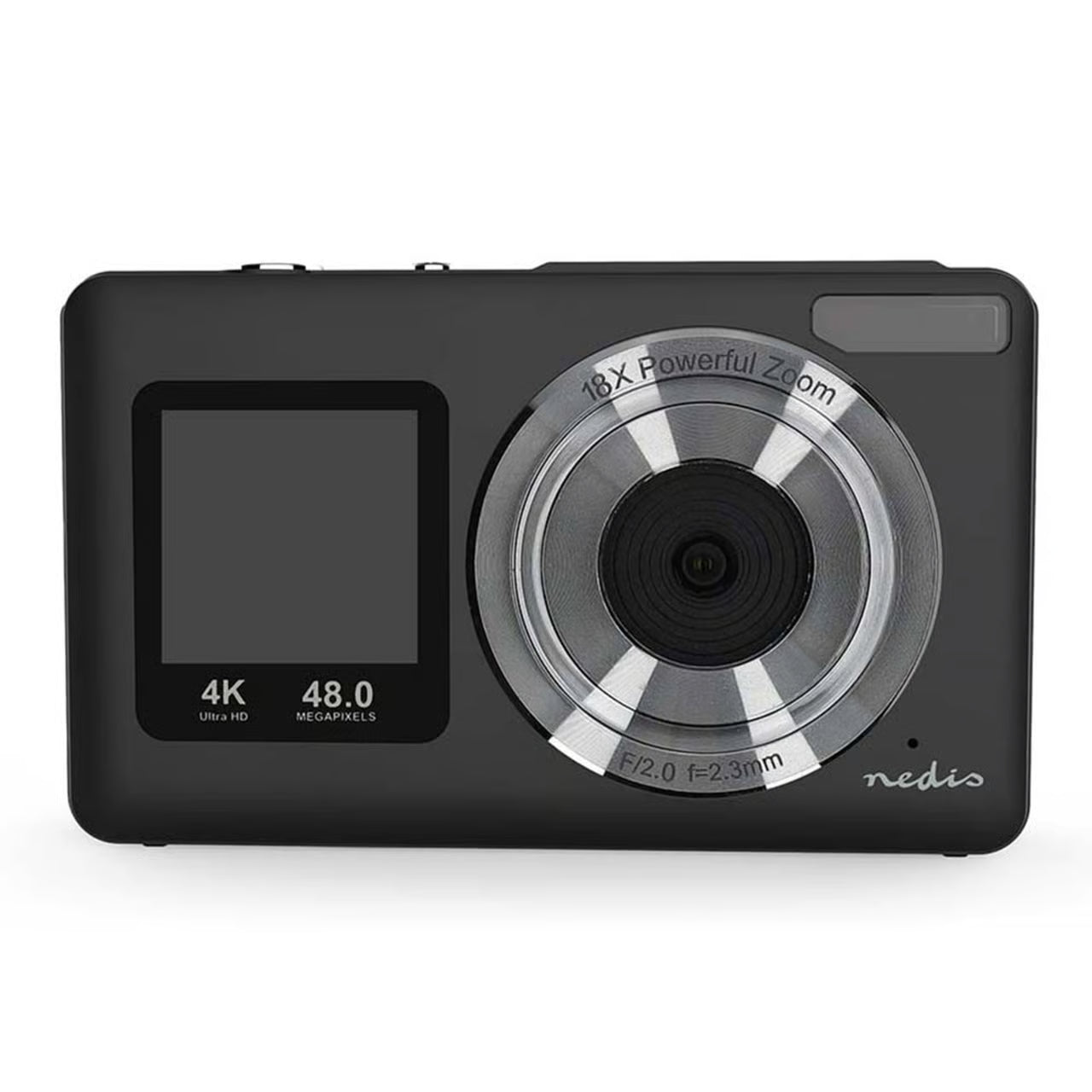 Digitalt kompaktkamera med 4K-video, 48 MP og dobbelte skærme