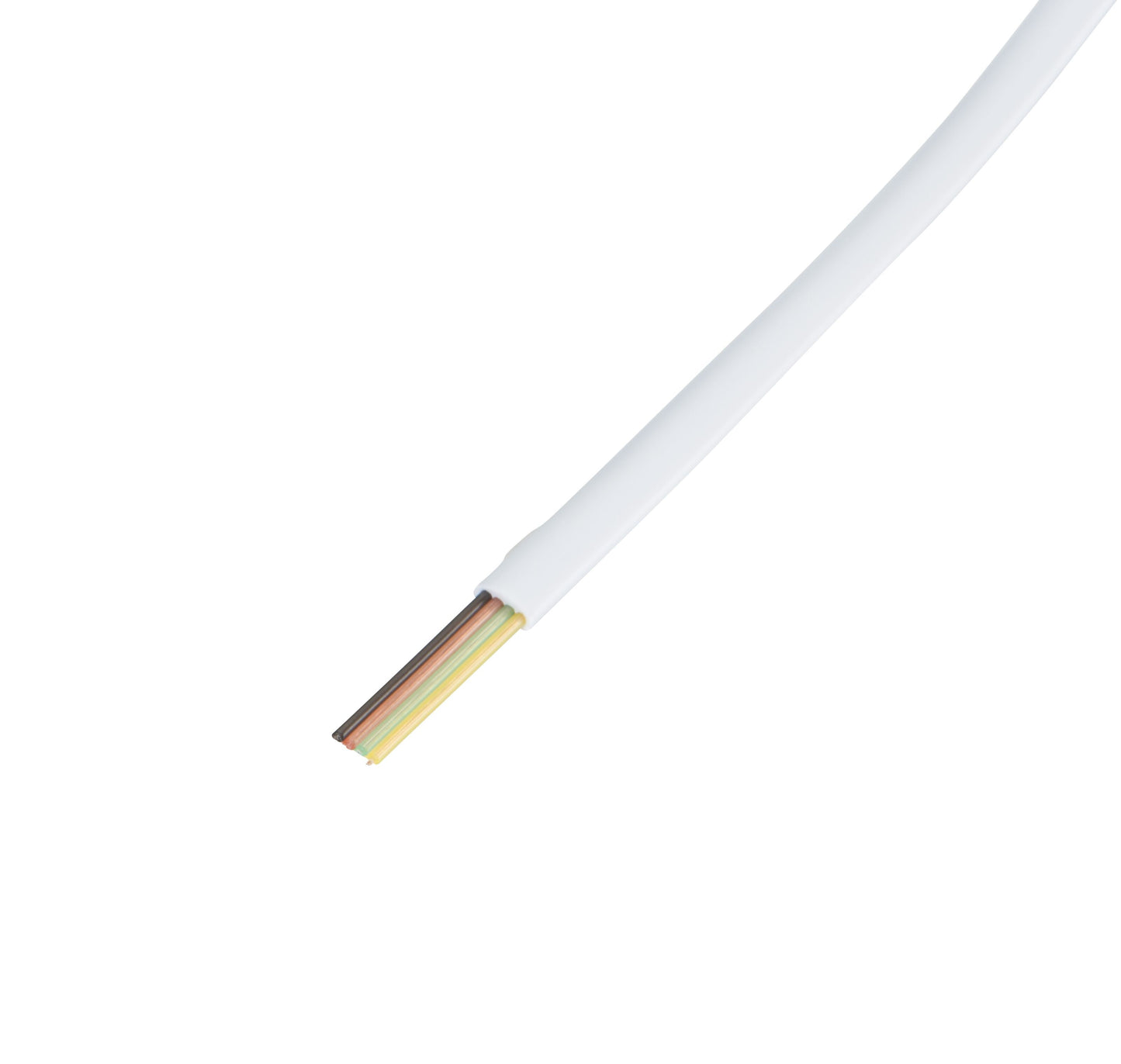 Wentronic Modulkabel hvid 4 ledere, delvist afisoleret med synlige kobbertråde.