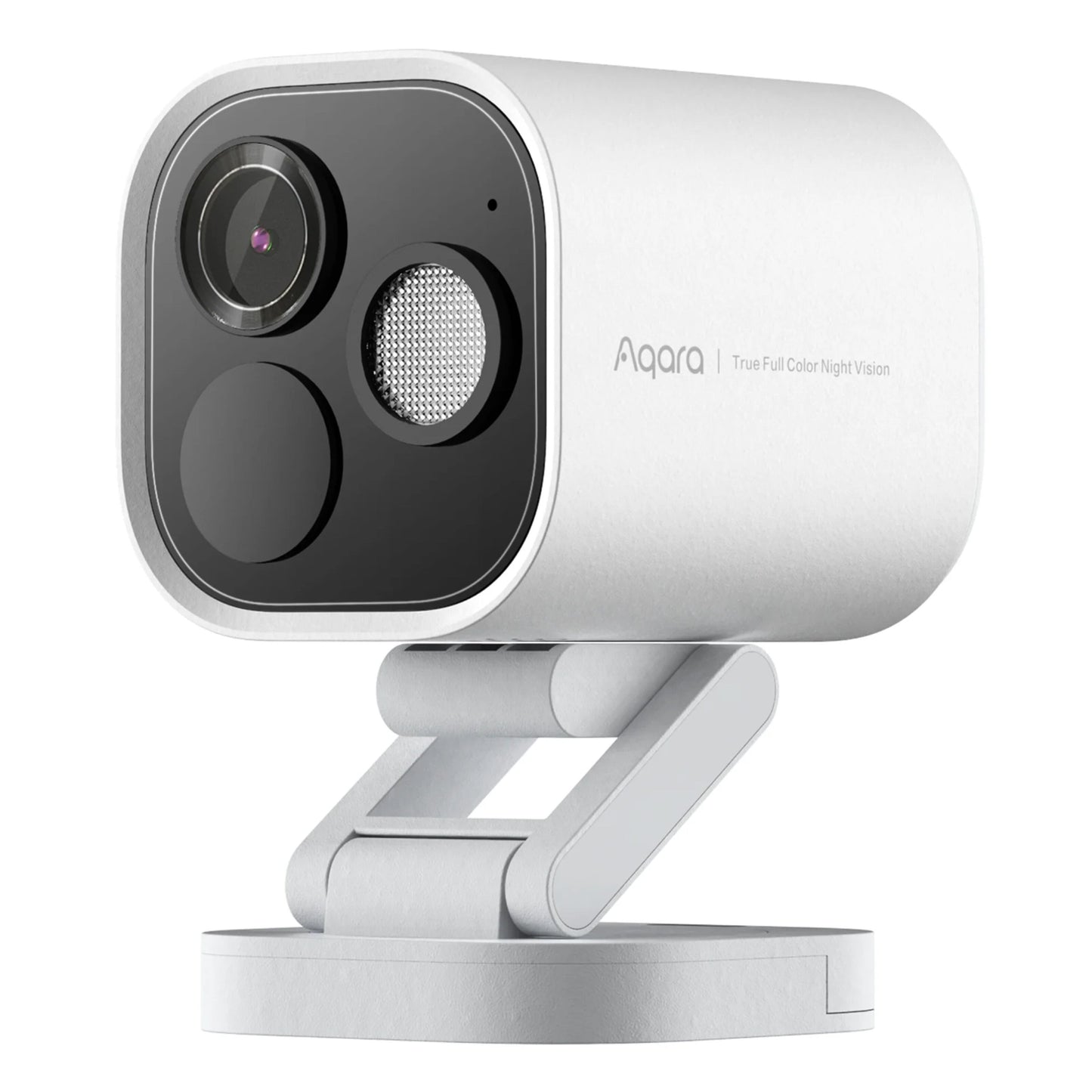 Aqara Camera Hub G5 Pro WiFi hvid med rektangulært design, afrundede kanter, dobbelte linser og justerbart stativ.