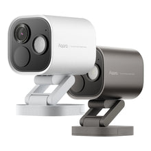 Aqara Camera Hub G5 Pro WiFi overvågningskameraer hvid og mørkegrå på justerbare stativer med linse og spotlight.