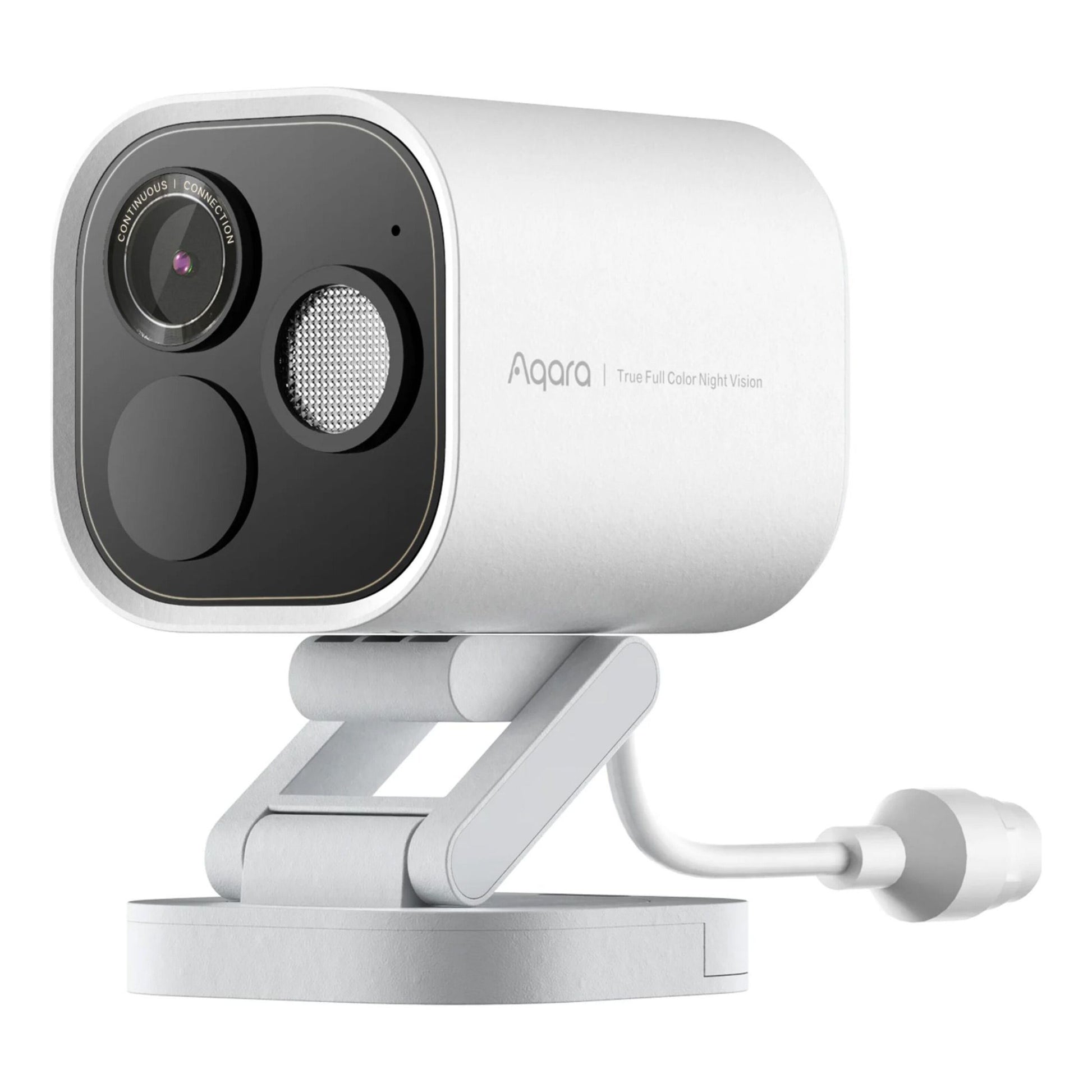 Aqara Camera Hub G5 Pro PoE hvidt overvågningskamera, smart home-hub, justerbart design, cylinderform, nattevision.