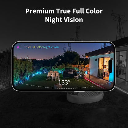 Aqara Camera Hub G5 Pro PoE overvågningskamera med smart home-hub 133° visning, smartphone, tekst: Premium True Full Color Night Vision.