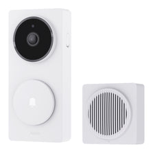Aqara Dørklokke Kamera Hub G410 hvid, Zigbee, cirkulær linse over knap, inkl matchende hub med lamelgitter.