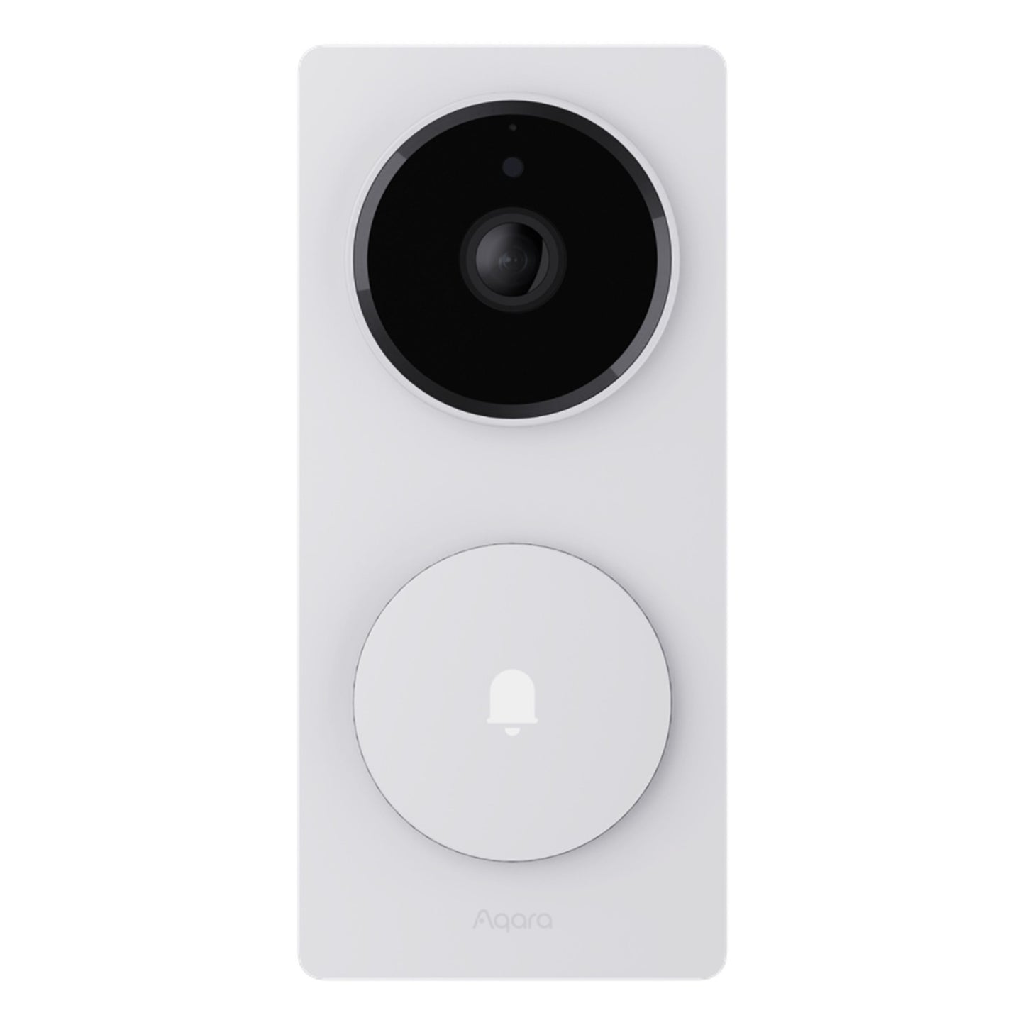 Aqara Dørklokke Kamera Hub G410 hvid smart video dørklokke med hub, rund kameralinse, stor ringeknap, Zigbee support.