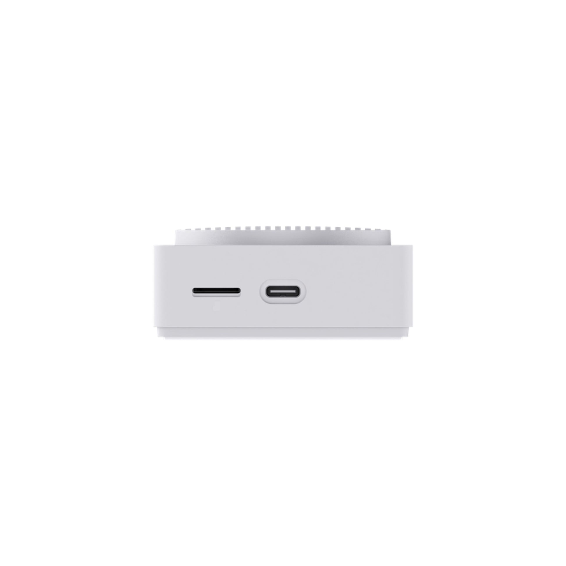 Aqara Dørklokke Kamera Hub G410 hvid med microSD-slot og USB-C-port, Zigbee-understøttelse, nærbillede.