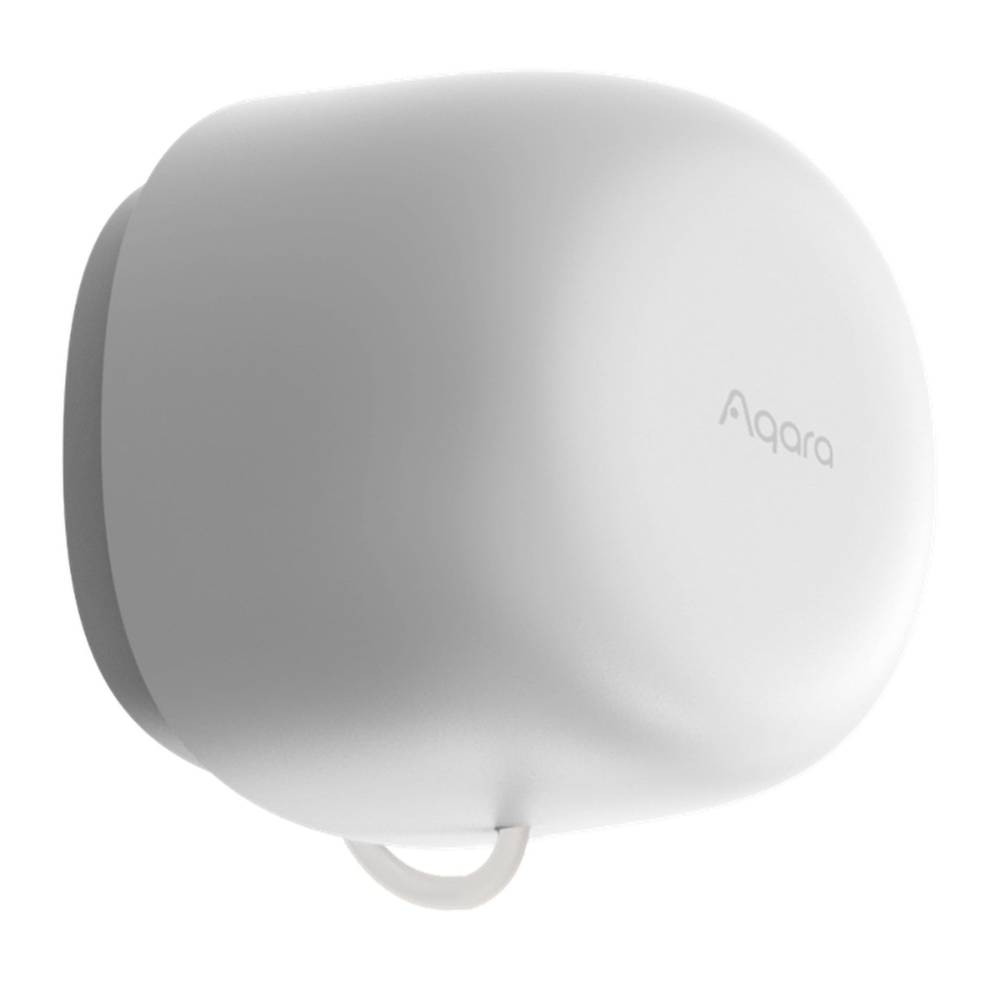 Aqara Presence Sensor FP1E oval bevægelses- og tilstedeværelsessensor med mmWave-radar, Aqara-logo på siden, vægmonteret.