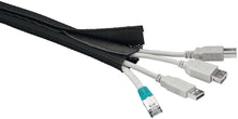 Luxorparts kabelstrømpe 1,8 m til samling af flere kabler med synlige USB- og Ethernet-stik ført ud af ærmet.