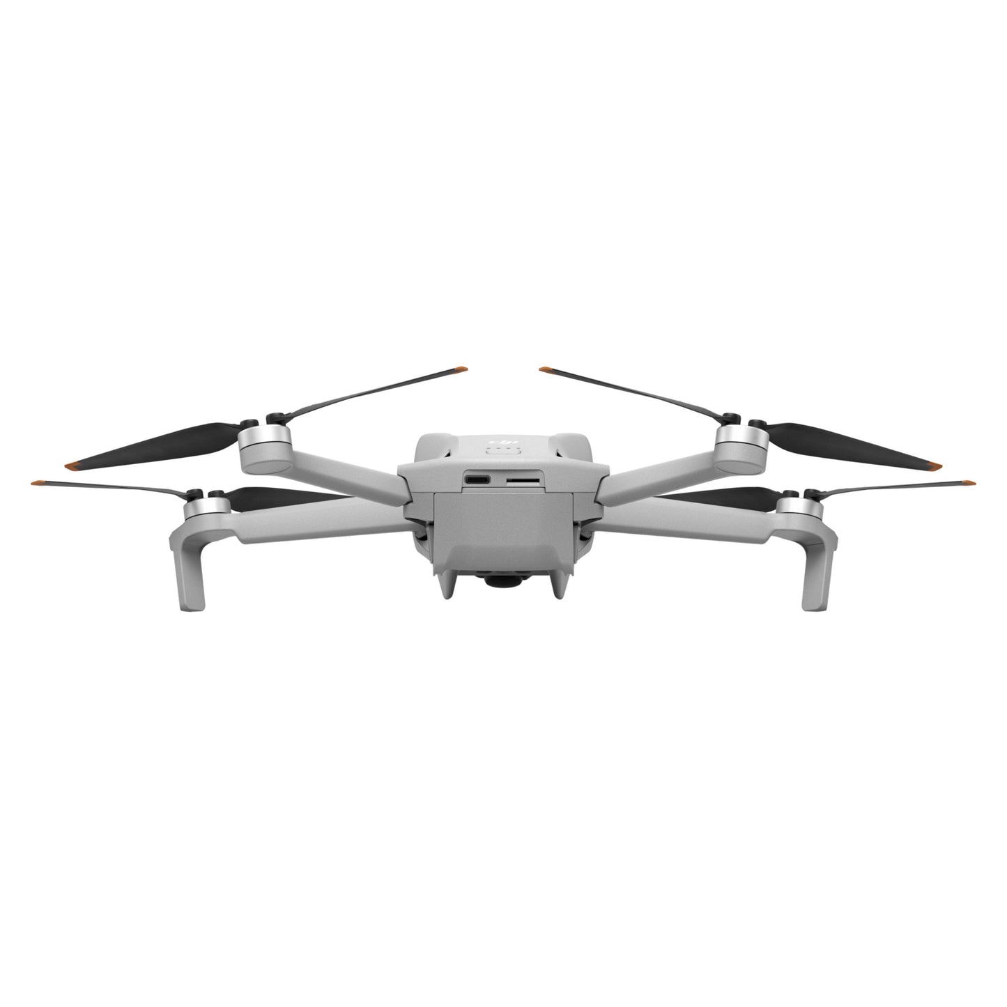 DJI Mini 3 grå kompakt quadcopter drone med fire slags propeller og frontkamera til True Vertical Shooting og 4K video.