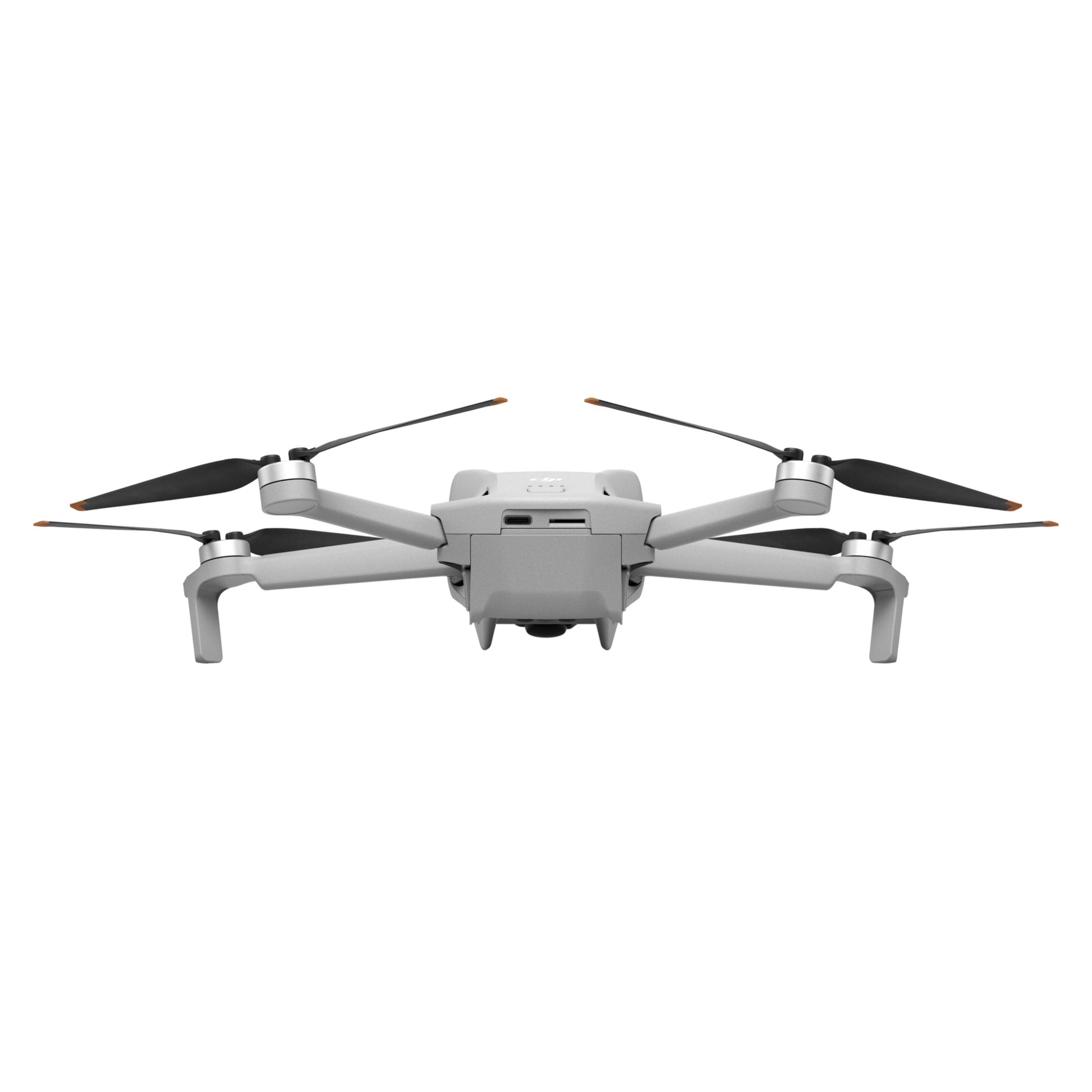 DJI Mini 3 grå kompakt quadcopter drone med fire slags propeller og frontkamera til True Vertical Shooting og 4K video.